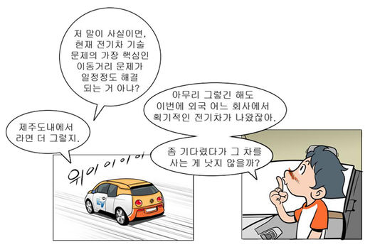 [기획]만화로 보는 제주 EV③-1, 충전 없이 한바퀴 거뜬